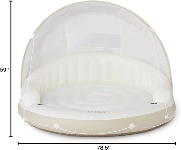Canopy Island Inflatable Pool Float: Comfortable Lounge Surface – Built-in Cup Holders – Detachable Sunshade – 440lb Max Weight Capacity – 78.5" x 59" - Image 3