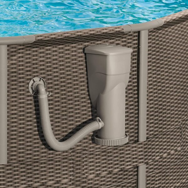 Gallons Per Hour 2 in 1 Filter Pump and Skimmer System with Clamps and 1.5 Inch Hose Fitting for Above Ground Swimming Pools - Image 4
