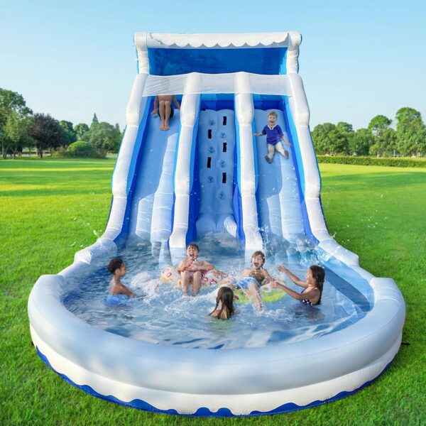 Large Inflatable Water Slide Swimming Pool Play Center, Commercial Grade Lightweight Premium Water Slide Bounce House 20.6x9.5x9.3Ft for Kids and Adults (with Blower) - Image 2