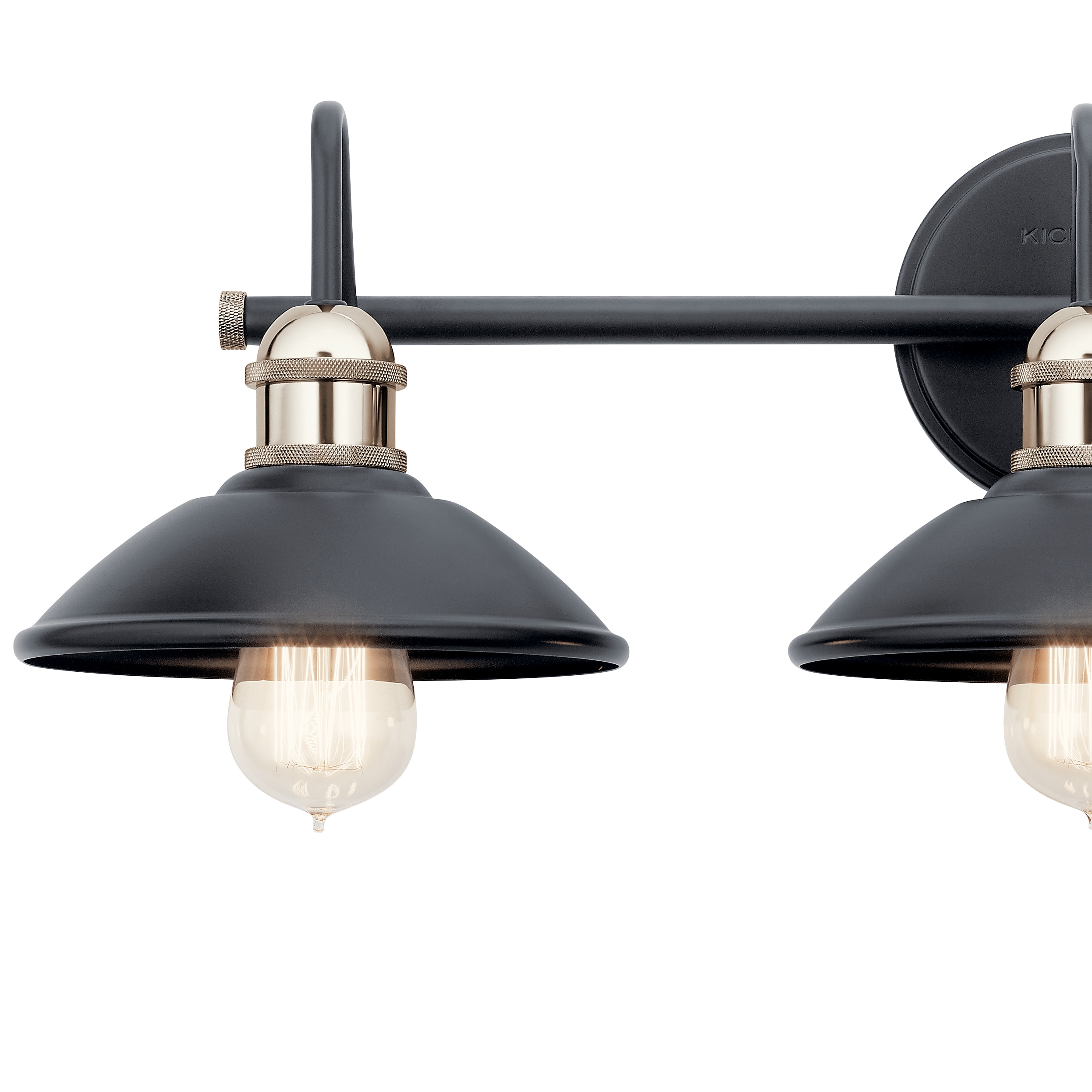 Kichler Clyde 26.25-in 3-Light Black Industrial Vanity Light - 2