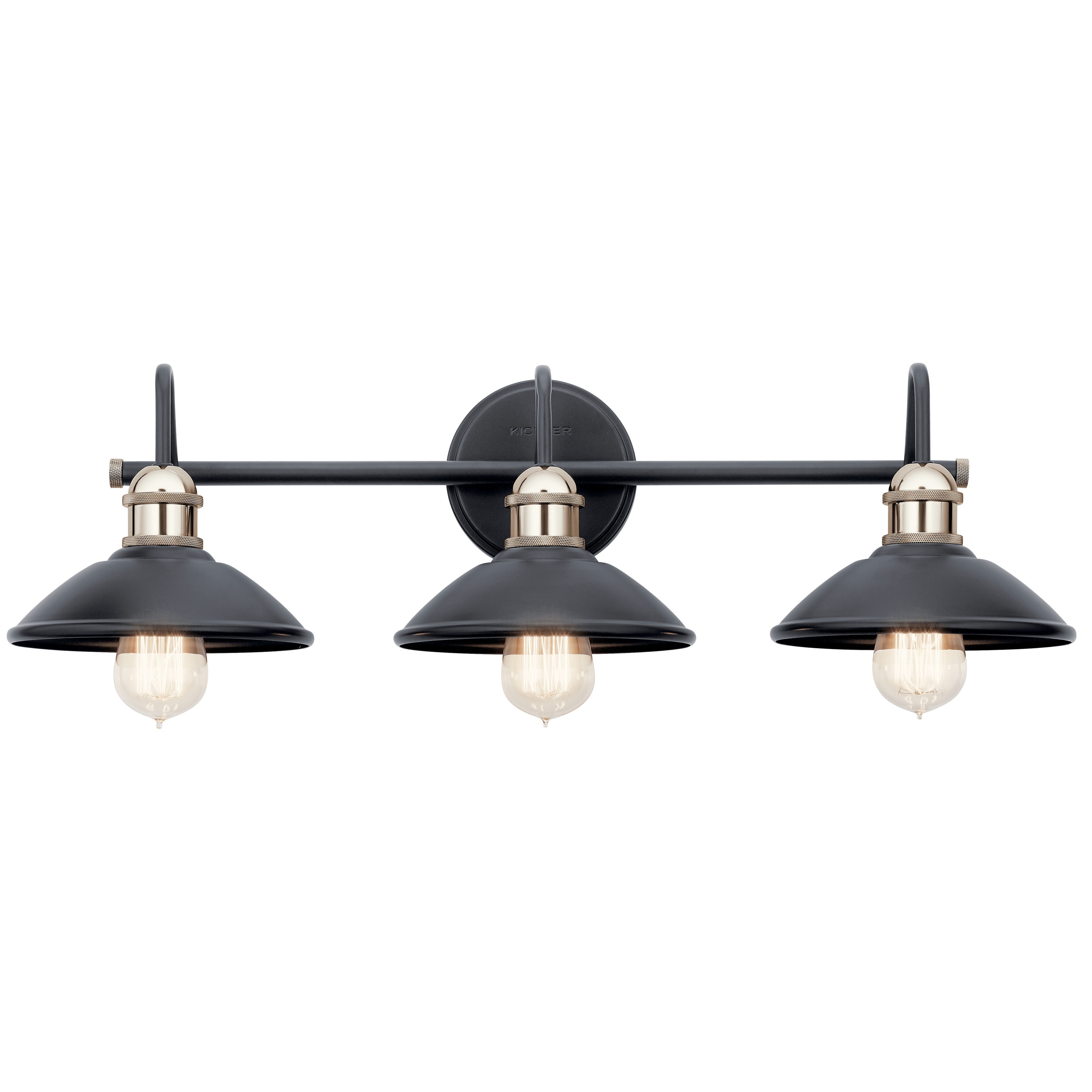 Kichler Clyde 26.25-in 3-Light Black Industrial Vanity Light - 1
