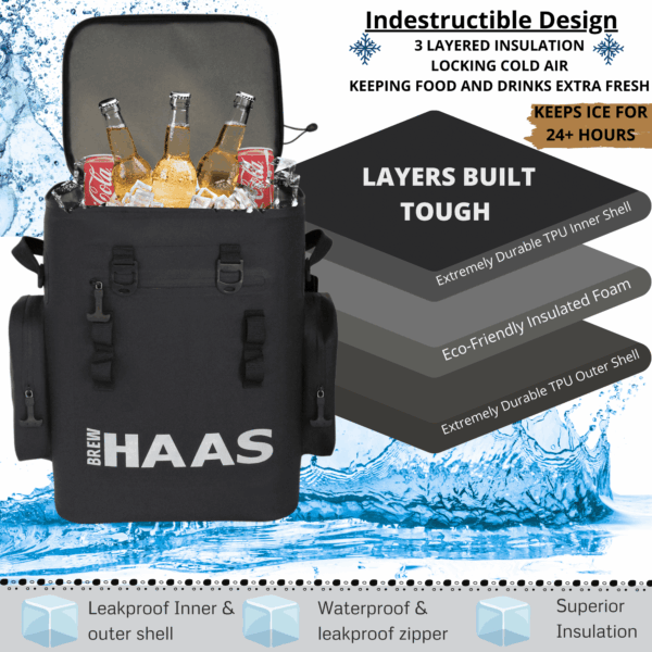 BREW HAAS Backpack Cooler   THE FUELER   36 Cans - Image 15