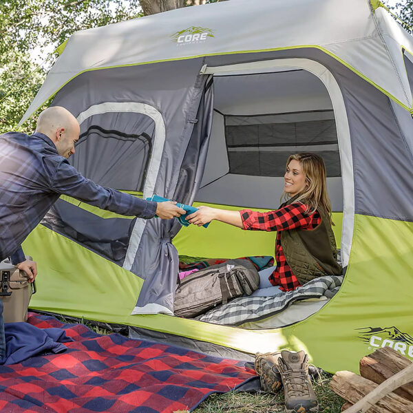 CORE Equipment Instant 6 Person Cabin Tent, Green/Gray - Image 10