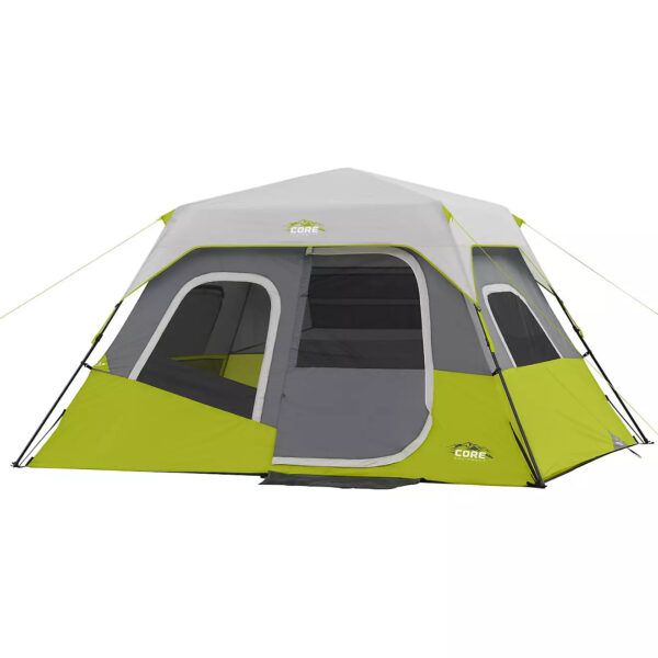 CORE Equipment Instant 6 Person Cabin Tent, Green/Gray - Image 9