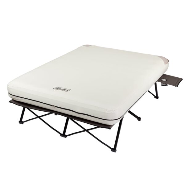 Cot and Thick Queen Air Mattress Combo Side Tables, Pump Included - Image 10
