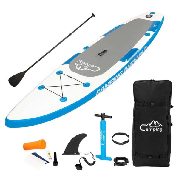 Campingsurvivals 11  Inflatable Stand Up Paddle Board   Durable Lightweight with Stable Wide Stance, Blue/White - Image 17