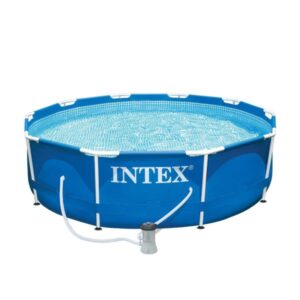 10ft x 30in Metal Frame Above Ground Swimming Pool Set with Filter Pump