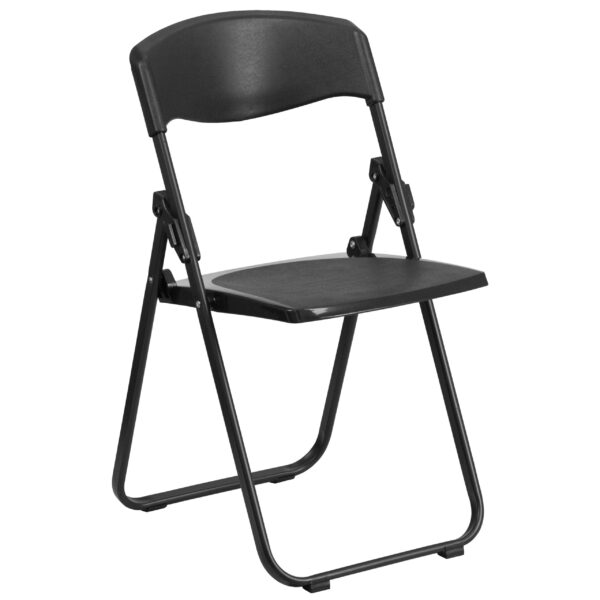 Flash Furniture 6 Pack HERCULES Series 500 lb. Capacity Heavy Duty Black Plastic Folding Chair with Built-in Ganging Brackets - Image 27