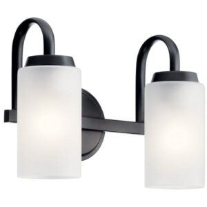 55086BK Kennewick 13.25-in 2-Light Black Traditional Vanity Light