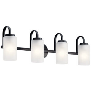 55088BK Kennewick 32-in 4-Light Black Traditional Vanity Light