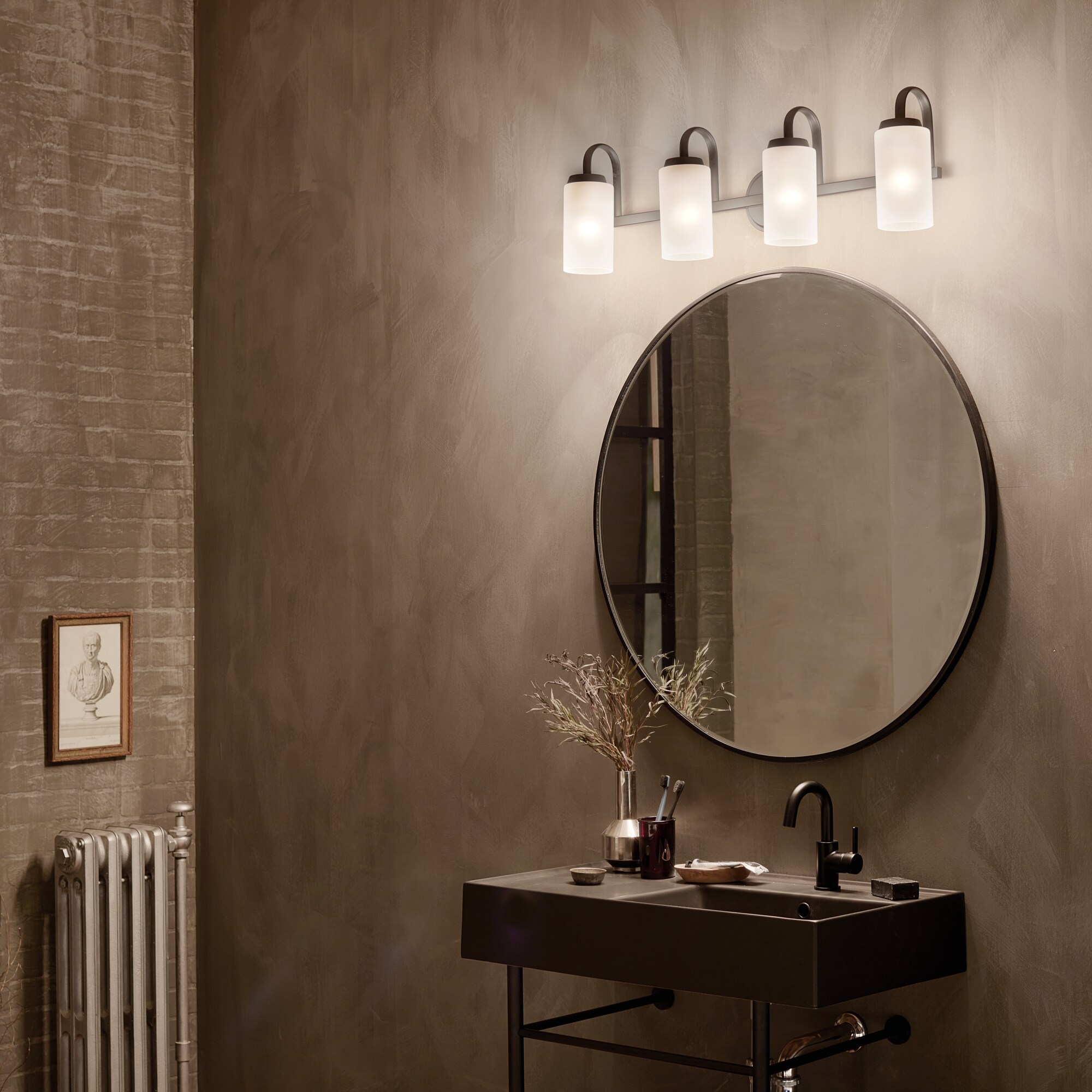 Kichler Kennewick 32-in 4-Light Black Traditional Vanity Light - 3