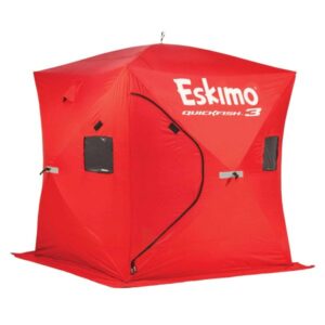 Eskimo Red Cordura Fishing Rod Set   Quick Setup, Lightweight, Wind Resistant   1 Pack