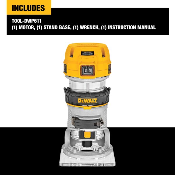 DWP611 1/4-in-Amp 1.25-HP Variable Speed Fixed Corded Router (Tool Only) - Image 12