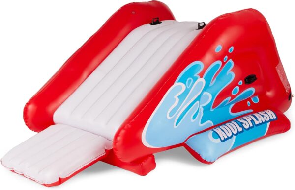 Splash Inflatable Water Slide Swimming Pool Play Center with Built in Sprayers for Kids and Adults, Ages 6 and Up, Blue