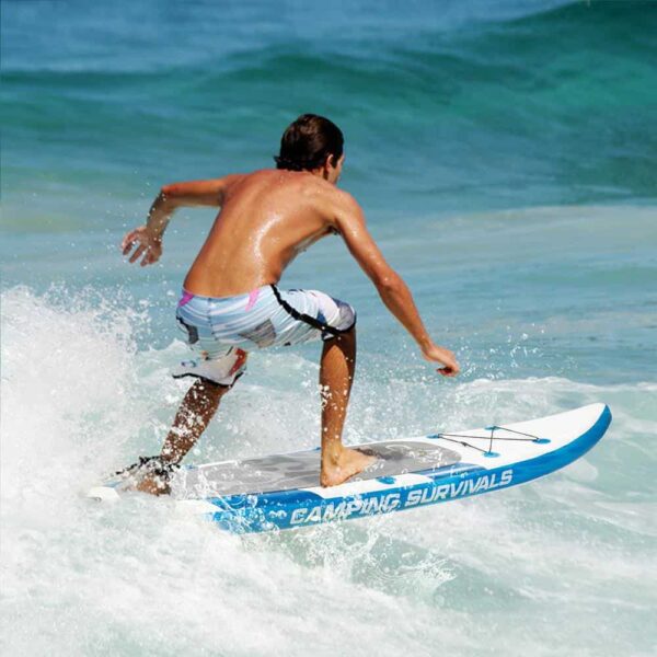 Campingsurvivals 11  Inflatable Stand Up Paddle Board   Durable Lightweight with Stable Wide Stance, Blue/White - Image 30