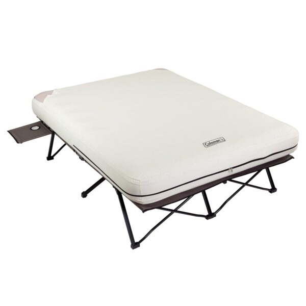 Cot and Thick Queen Air Mattress Combo Side Tables, Pump Included - Image 11