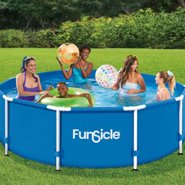 Funsicle 10ft x 30in Round Activity Above Ground Pool with SkimmerPlus Filter Pump, Age 6   up - Image 12