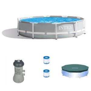 10  x 30  Round Above Ground Pool W/ Cartridge Filter Pump, 2 Filters   Cover