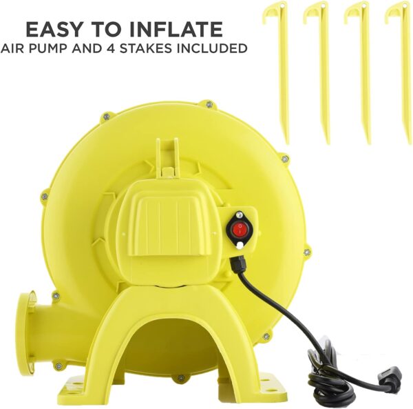 Inflatable Water Slide, 6 in 1 Outdoor Inflatable Water Park with Climbing, Basketball Rim, Splash Pool, Water Cannon, Blow up Water Slides for Kids Backyard - Image 4