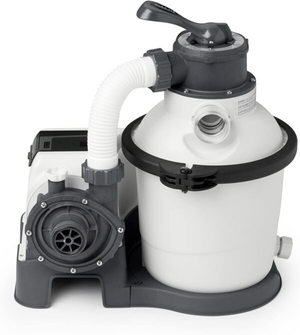 16 Inch 3,000 GPH Above Ground Pool Sand Filter Pump with Automatic Timer, GFCI, and 6 Function Control, Gray - Image 8