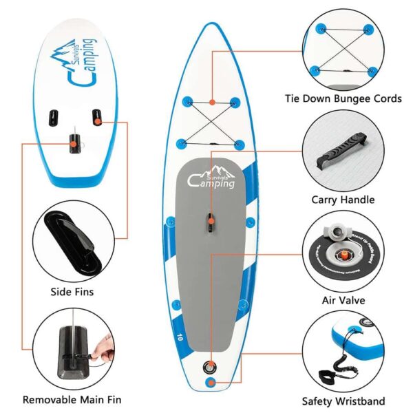 Camping Survivals Inflatable Stand Up Paddle Board, 11 ft SUP kit for Youth and Adult - Image 19