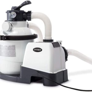 16 Inch 3,000 GPH Above Ground Pool Sand Filter Pump with Automatic Timer, GFCI, and 6 Function Control, Gray