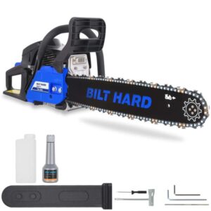 BILT HARD 18 Inch Gas Chainsaw, 46cc 2.2 HP Gas Power Chain Saw with Automatic Oiler, 2-Cycle Engine, Petrol Handheld Gasoline Chainsaws