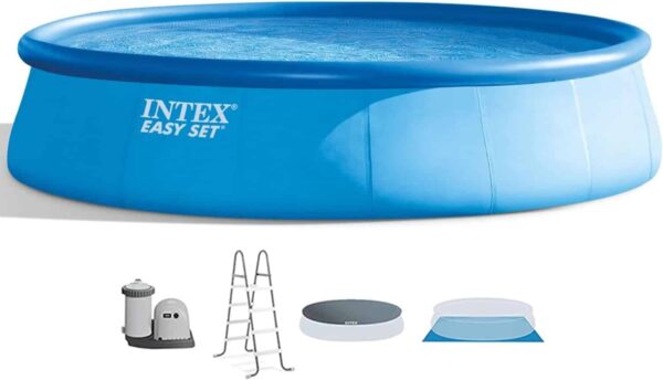 Easy Set 18 Foot by 48 Inch Round Inflatable Above Ground Swimming Pool, Blue - Image 11