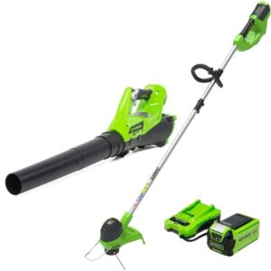 40V Cordless String Trimmer and Leaf Blower Combo Kit, 2.0Ah Battery and Charger Included