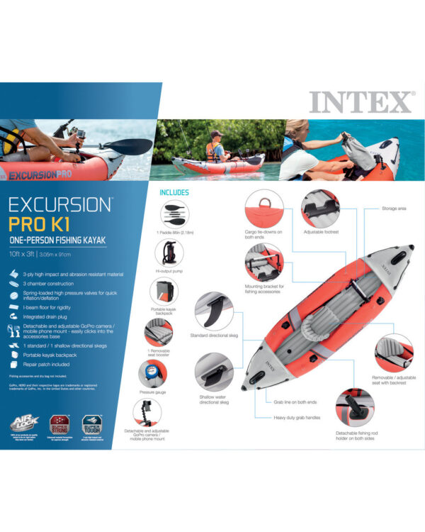 Excursion Pro K1 Inflatable Kayak   1 Person - Image 20