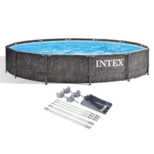 12  x 30  Greywood Steel Frame Premium Pool Set with Filter   Canopy
