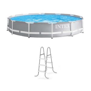12 Foot Prism Frame Above Ground Swimming Pool w/ Pump   Pool Ladder