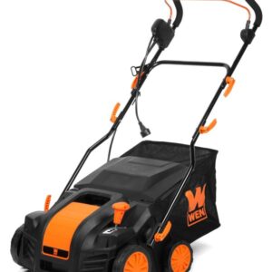 DT1516 16-Inch 15-Amp 2-in-1 Electric Dethatcher and Scarifier with Collection Bag, Black