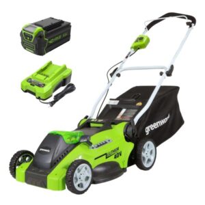 40V 16  Cordless (Push) Lawn Mower (75+ Compatible Tools), 4.0Ah Battery and Charger Included