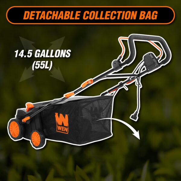 DT1516 16-Inch 15-Amp 2-in-1 Electric Dethatcher and Scarifier with Collection Bag, Black - Image 14