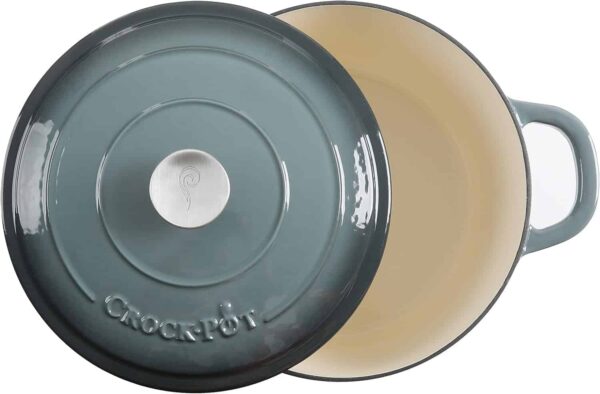 Crock-Pot Artisan Round Enameled Cast Iron Dutch Oven, 7-Quart, Slate Gray - Image 11