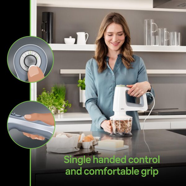 Braun Electric Hand Mixer, 9-Speed, Lightweight with Soft Anti-Slip Handle, White - Image 8