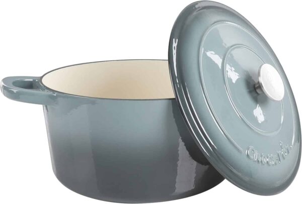 Crock-Pot Artisan Round Enameled Cast Iron Dutch Oven, 7-Quart, Slate Gray - Image 10
