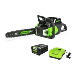 80V 16  Brushless Cordless Chainsaw, 2.0Ah Battery and Charger Included