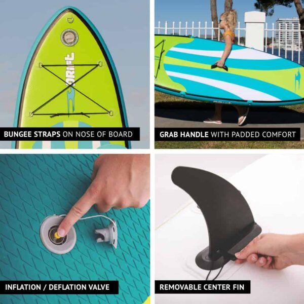 Drift Kid s super stable Inflatable Stand Up Paddle Board, 8 x33  SUP with Adjustable Aluminum Paddle   Backpack Travel Bag - Image 7