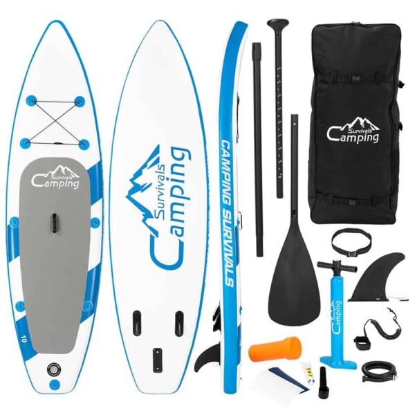 Campingsurvivals 11  Inflatable Stand Up Paddle Board   Durable Lightweight with Stable Wide Stance, Blue/White - Image 32