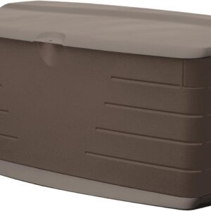Extra Large Resin Weather Resistant Outdoor Storage Deck Box, 120 Gal., Putty/Canteen Brown, for Garden/Backyard/Home/Pool