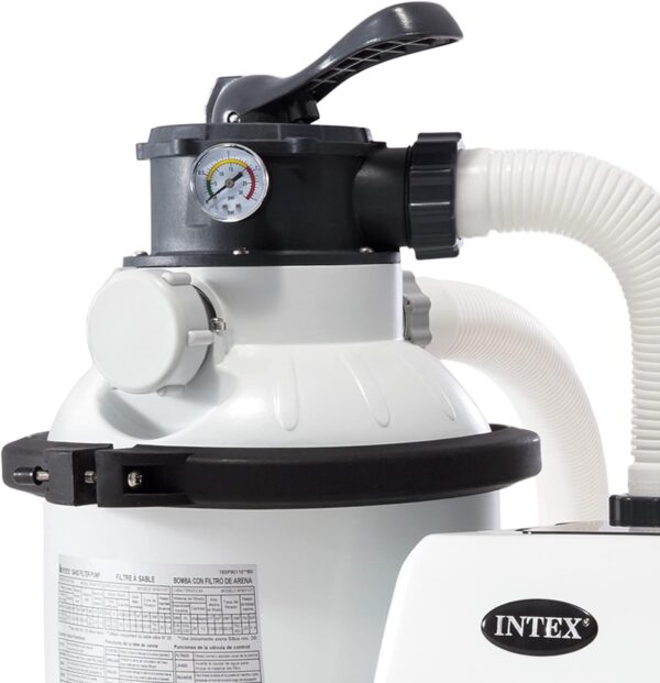 16 Inch 3,000 GPH Above Ground Pool Sand Filter Pump with Automatic Timer, GFCI, and 6 Function Control, Gray - Image 9