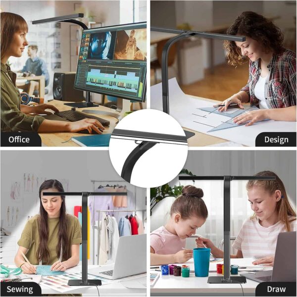 EppieBasic Led Desk Lamp, Architect Desk Lamps for Home Office   Black - Image 9
