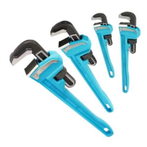 DURATECH 4-Piece Heavy Duty Pipe Wrench Set, Adjustable Plumbing Wrench, Malleable Cast Iron Handle, Exceed GGG Standard