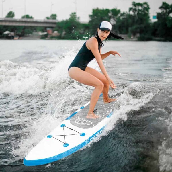 Campingsurvivals 11  Inflatable Stand Up Paddle Board   Durable Lightweight with Stable Wide Stance, Blue/White - Image 29
