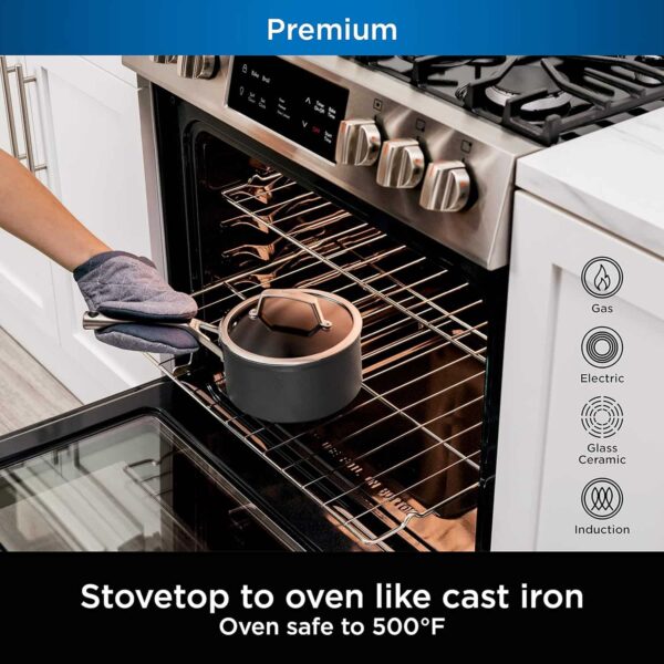 C30235 Foodi NeverStick Premium 3.5-Quart Saucepan, Slate Grey - Image 12