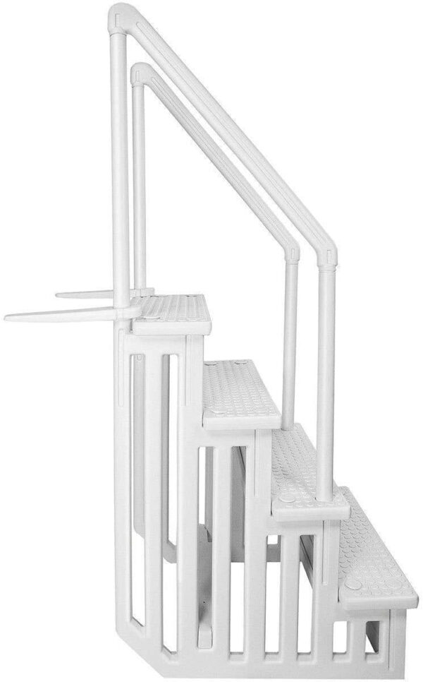 Ground Anti-Slip Pool Steps to Deck | Safety Swimming Pool Ladder | Designed for Above Ground Swimming Pools | Holds Up to 400 Pounds | White - Image 3