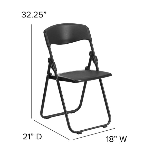 Flash Furniture 6 Pack HERCULES Series 500 lb. Capacity Heavy Duty Black Plastic Folding Chair with Built-in Ganging Brackets - Image 21