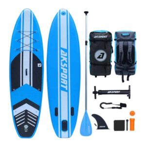 AKSPORT 10 6 x32 x6  Inflatable All Around Stand Up Paddle Board Kit, Blue